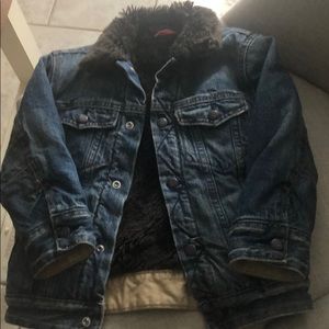 Gap Boys denim jacket with fur